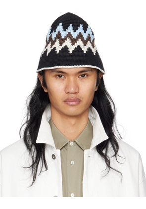 Jil Sander Black Crochet Bucket Hat