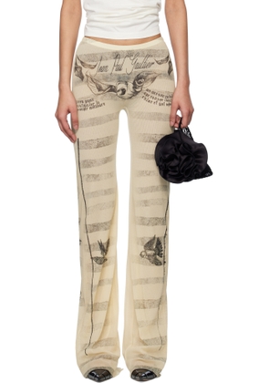 Jean Paul Gaultier Beige 'The Tattoo Marinière' Lounge Pants