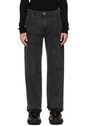 Balmain Black Distressed Jeans