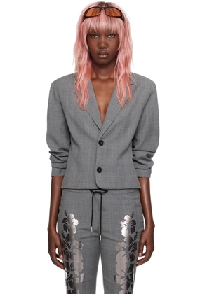 I'm Sorry by Petra Collins SSENSE Exclusive Gray Mimi Wade Edition Shrunken Blazer