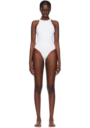 Mugler White Bonded Swimsuit
