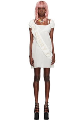 I'm Sorry by Petra Collins SSENSE Exclusive White Mimi Wade Edition Frayed Minidress