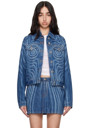 Jean Paul Gaultier Blue Spiral Denim Jacket