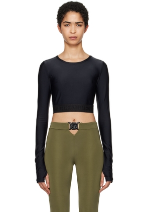 Versace Jeans Couture Black Cropped Long Sleeve T-shirt