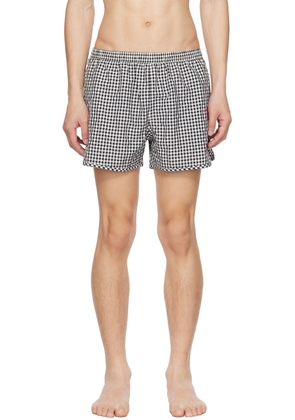 AMI Paris Black & White Ami de Cœur Swim Shorts