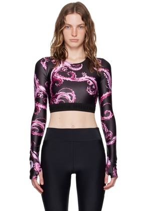 Versace Jeans Couture Black & Pink Chromo Couture Long Sleeve T-Shirt