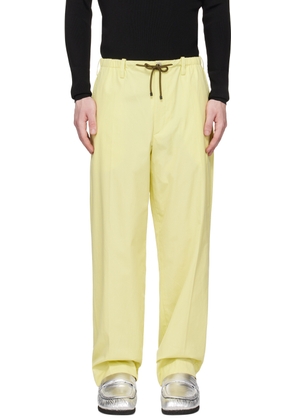 Dries Van Noten Yellow Drawstring Trousers
