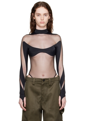 Mugler Black Illusion Bodysuit