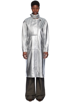 Saks Potts Silver Miami Leather Coat