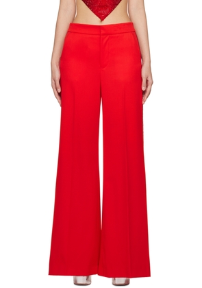AREA Red Crystal-Cut Trousers