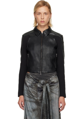 Diesel Black L-Totem-P1 Leather Jacket