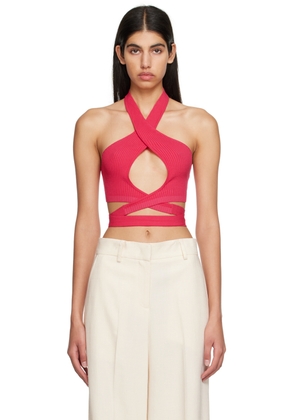 MSGM Pink Wrap Tank Top