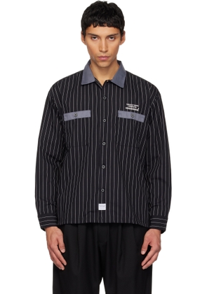 Neighborhood Black Classic Work Stripe LS Shirt