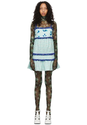 SHUTING QIU Blue Cotton Mini Dress