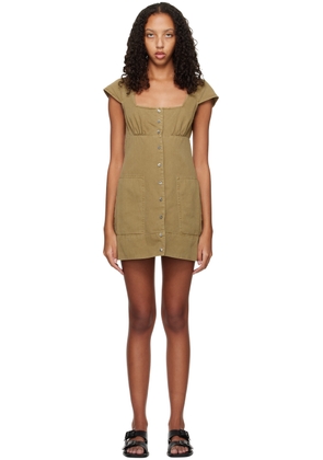Staud Khaki Julia Minidress