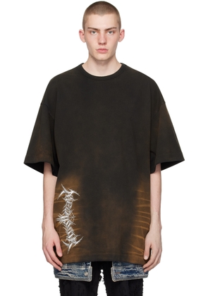 Juun.J Black & Brown Garment-Dyed T-Shirt