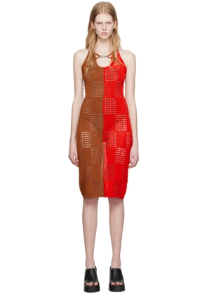 Andersson Bell Red & Brown Keira Midi Dress