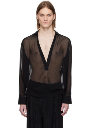 LGN Louis Gabriel Nouchi Black Sheer Shirt