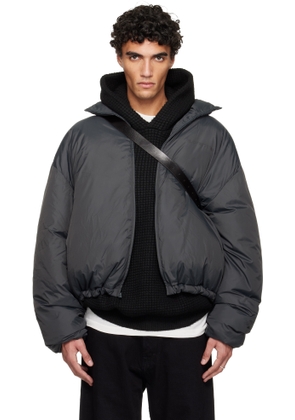 Fear of God ESSENTIALS Gray Holiday Ripstop Nylon Puffer Down Jacket