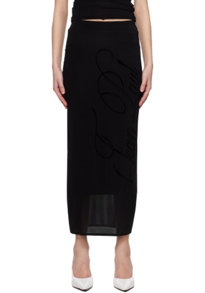 Jean Paul Gaultier Black Light Viscose Jersey Maxi Skirt