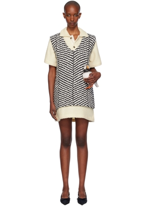 JW Anderson Black & White V-Neck Sleeveless Minidress
