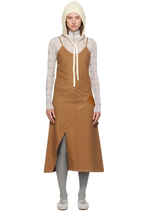 JW Anderson Brown Twisted Seam Maxi Dress