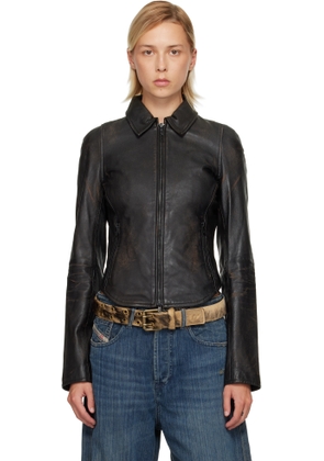 Diesel Black L-Egrad Leather Jacket