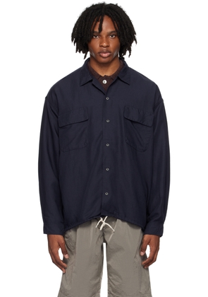 nanamica Navy Open Collar Shirt
