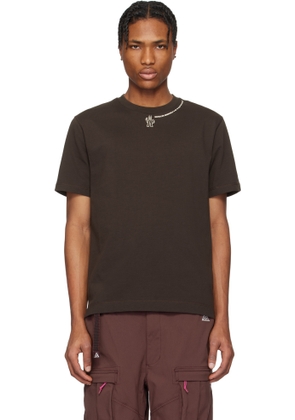 Moncler Grenoble Brown Logo Cotton T-shirt
