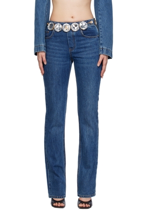 AREA Blue Jumbo Crystal Jeans