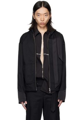 a.v. vattev Black Hooded Scarf Jacket