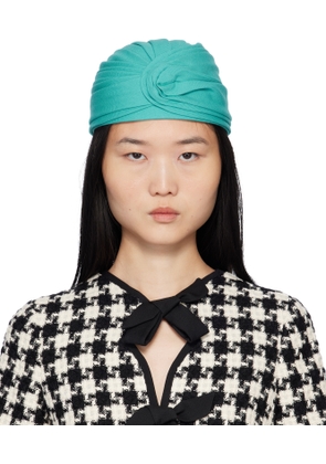 Valentino Garavani Blue Rigid Wool Turban Headband