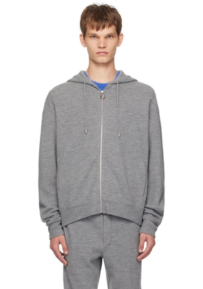 Solid Homme Gray Zip-Up Hoodie