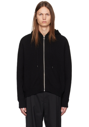 Solid Homme Black Knit Zip Hoodie