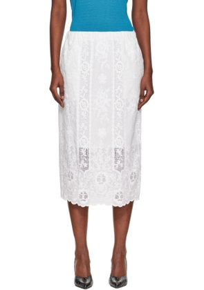 Wales Bonner White Willow Midi Skirt