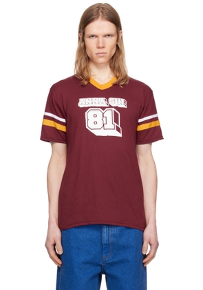 Anna Sui Burgundy 'Anna Sui' Logo T-shirt