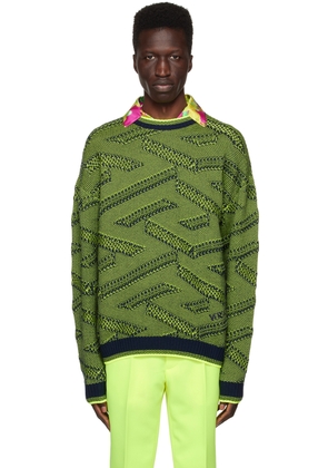 Versace Green 'La Greca' Sweater