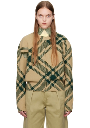 Burberry Beige Check Cardigan
