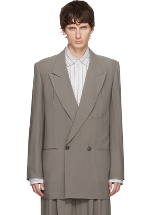SOSHIOTSUKI Gray Interlining Pocket 2B Double Breasted Blazer