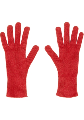 Baserange Red Ribbed Gloves