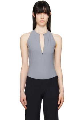 JOHANNA PARV Gray Half-Zip Tank Top