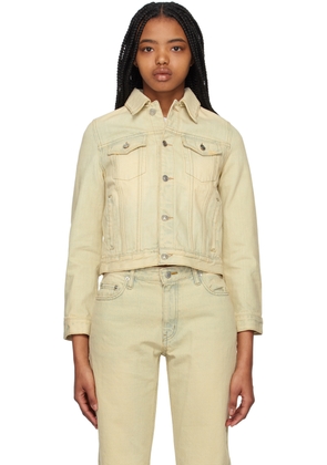 We11done Beige Faded Denim Jacket