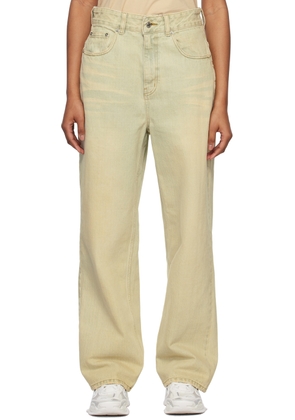 We11done Beige Wide-Leg Jeans