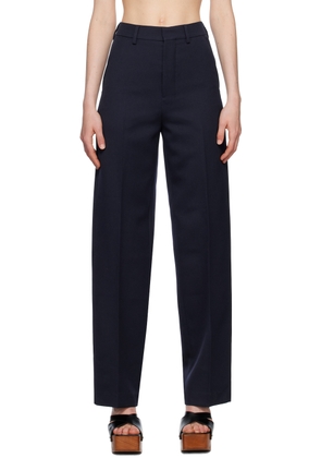 AMI Paris Navy Wide-Leg Trousers