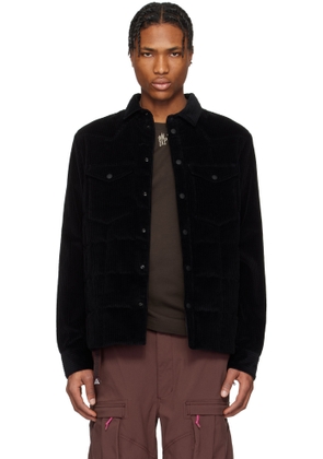 Moncler Grenoble Black Gelt Corduroy Down Shirt Jacket