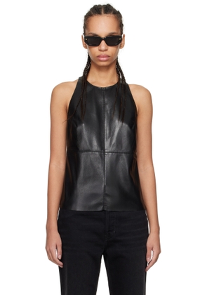 Nanushka Black Teza Faux-Leather Tank Top