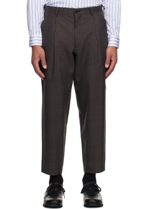 Comme des Garçons Homme Deux Brown Check Trousers