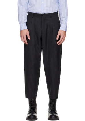 Comme des Garçons Homme Deux Gray Serge Pinstripe Trousers