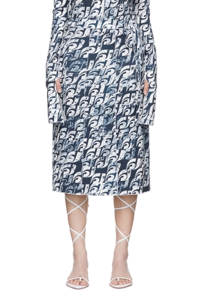 Heste Jente SSENSE Exclusive Navy Polyester Midi Skirt