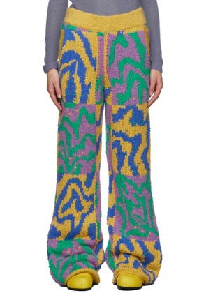 The Elder Statesman Multicolor Warbled Check Lounge Pants
